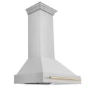 36"Autograph Edition Stainless Steel Range Hood with Stainless Steel Shell and Polished Polished Gold Handle view 1