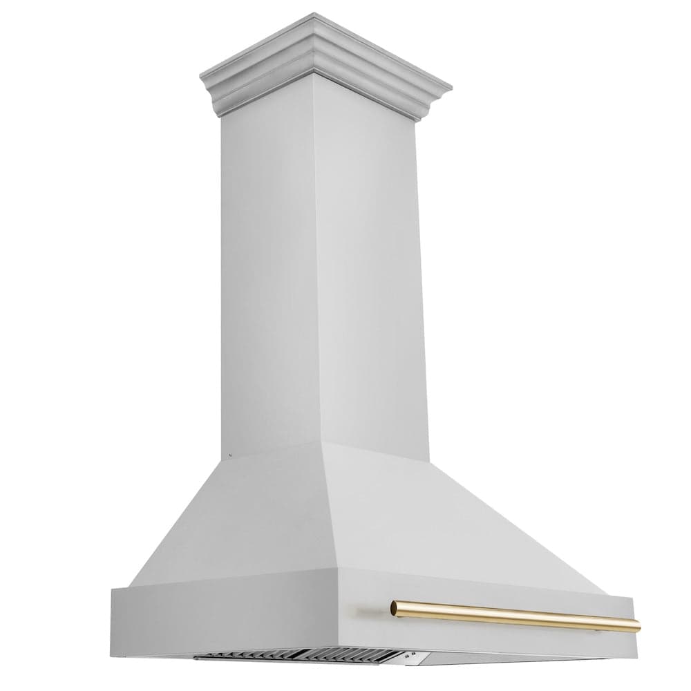 36"Autograph Edition Stainless Steel Range Hood with Stainless Steel Shell and Polished Polished Gold Handle