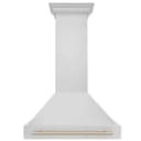 36"Autograph Edition Stainless Steel Range Hood with Stainless Steel Shell and Polished Polished Gold Handle view 4