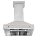 36"Autograph Edition Stainless Steel Range Hood with Stainless Steel Shell and Polished Polished Gold Handle view 5