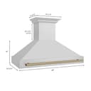 48"Autograph Edition Stainless Steel Range Hood with Stainless Steel Shell and Champagne Bronze Handle view 10