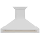 48"Autograph Edition Stainless Steel Range Hood with Stainless Steel Shell and Polished Polished Gold Handle view 5