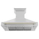 48"Autograph Edition Stainless Steel Range Hood with Stainless Steel Shell and Polished Polished Gold Handle view 7