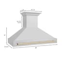 48"Autograph Edition Stainless Steel Range Hood with Stainless Steel Shell and Polished Polished Gold Handle view 8