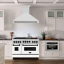 48"Autograph Edition Stainless Steel Range Hood with Stainless Steel Shell and Matte Black Handle view 2