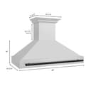 48"Autograph Edition Stainless Steel Range Hood with Stainless Steel Shell and Matte Black Handle view 7