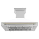 Autograph Edition Stainless Steel Range Hood with White Matte Shell and Matte Handle (8654STZ-WM48) - Gold view 5