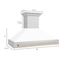 Autograph Edition Stainless Steel Range Hood with White Matte Shell and Matte Handle (8654STZ-WM48) - Gold view 8
