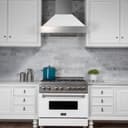 36"Ducted Fingerprint Resistant Stainless Steel Range Hood with White Matte Shell view 2