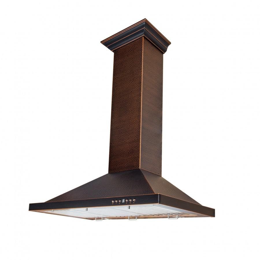 36" Designer Series Hand-Hammered Convertible Vent Wall Mount Range Hood - 36 inch