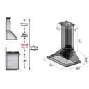 36" Designer Series Hand-Hammered Convertible Vent Wall Mount Range Hood - 36 inch view 7