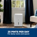 25 Pint Portable Dehumidifier with Smart Dry for Damp Spaces view 4