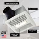 Flex Series 80 CFM 0.7 Sones Ventilation Fan Light view 4