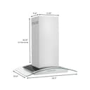 36”Alpine Series Convertible Island Mount Range Hood in Stainless Steel with Remote Control LED lighting, and Dishwasher-Safe Baffle Filters view 3