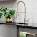 Autograph Edition Apollo Pull Down Spring Single Handle Kitchen Faucet In Brushed Nickel And Champagne Bronze view 8