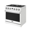 36 Inch Gas Range In White Contemporary Professional view 4