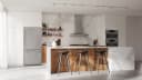 100 Series Freestanding Bottom Freezer Refrigerator Brushed steel view 3