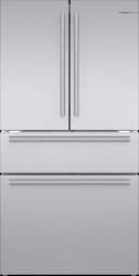 800 Series French Door Bottom Mount Refrigerator 36'' Brushed steel view 1