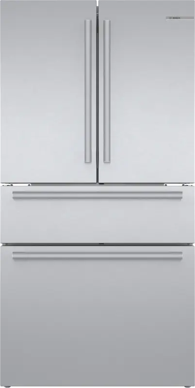 800 Series French Door Bottom Mount Refrigerator 36'' Brushed steel