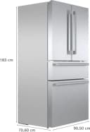 800 Series French Door Bottom Mount Refrigerator 36'' Brushed steel view 15