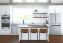 800 Series French Door Bottom Mount Refrigerator, Glass door 36'' Brushed steel view 2