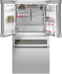 800 Series French Door Bottom Mount Refrigerator, Glass door 36'' Brushed steel view 7