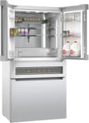800 Series French Door Bottom Mount Refrigerator, Glass door 36'' Brushed steel view 8