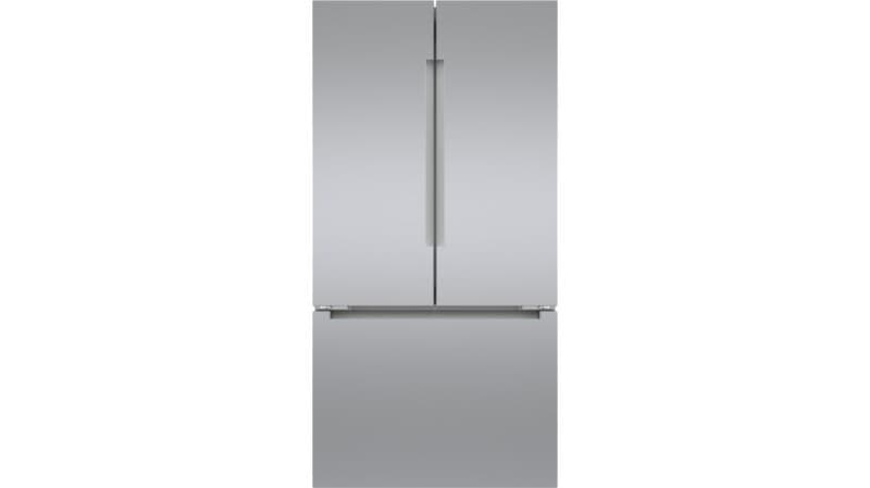 800 Series French Door Bottom Mount Refrigerator 36'' Brushed steel