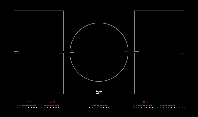 36" Built-In Induction Cooktop with 5 Zones and Touch Control