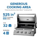 Built-In 500 Series 32 Grill Head view 3