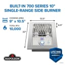 Built-in 700 Series Single Range Top Burner with Stainless Steel Cover view 2