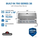Built-In 700 Series 38 with Infrared Rear Burner view 2