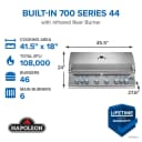 Built-In 700 Series 44 with Dual Infrared Rear Burners view 2