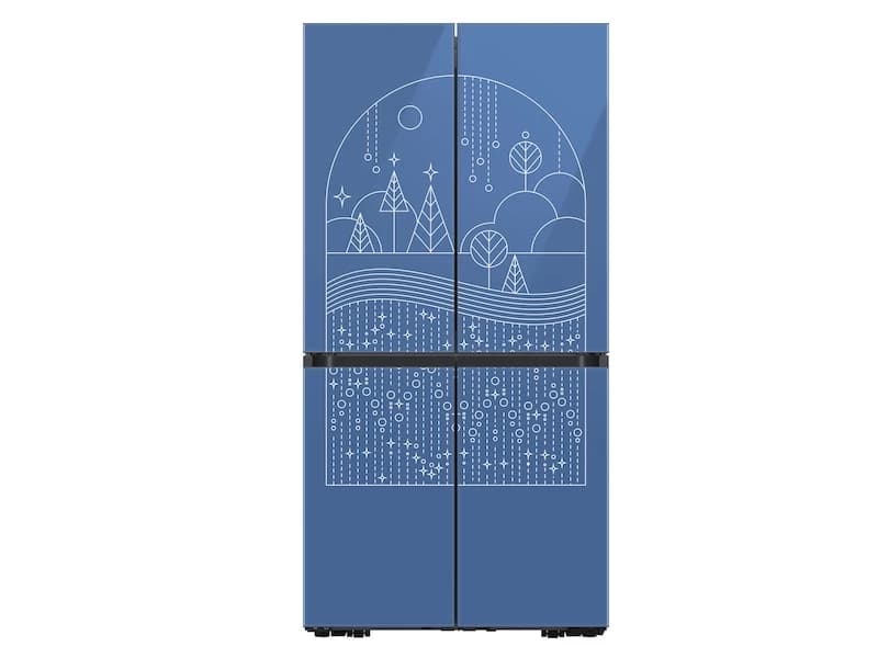 23 Cu Ft Smart Bespoke 4 Door Flex Refrigerator Featuring A Limited Edition Winter Design