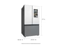 Bespoke 3-Door French Door Refrigerator (30 cu. ft.) - with Top Left Panel in Morning Blue Glass, Family Hub Panel in White Glass - and Pink Glass Bottom Door Panel view 11