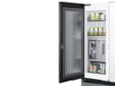 Bespoke 3-Door French Door Refrigerator (24 cu. ft.) - with Top Left Panel in Morning Blue Glass, Family Hub Panel in White Glass - and Pink Glass Bottom Door Panel view 4