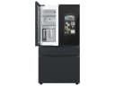 Bespoke 4-Door French Door Refrigerator (29 cu. ft.)–with Family Hub™ Panel in Charcoal Glass – (with Customizable Door Panel Colors) in Charcoal Glass Top, White Glass Middle and Bottom Panels view 2
