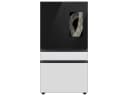Bespoke 4-Door French Door Refrigerator (29 cu. ft.)–with Family Hub™ Panel in Charcoal Glass – (with Customizable Door Panel Colors) in Charcoal Glass Top, White Glass Middle and Bottom Panels view 1