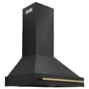 36"Black Stainless Steel Range Hood with Champagne Bronze Handle view 1