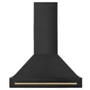 36"Black Stainless Steel Range Hood with Champagne Bronze Handle view 4