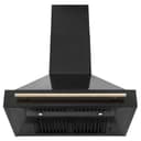 36"Black Stainless Steel Range Hood with Polished Polished Gold Handle view 4