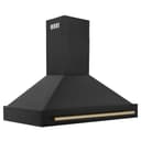 48 in. Range Hood Black in Stainless Steel with Champagne Bronze Handle view 2