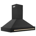 48"Black Stainless Steel Range Hood with Polished Polished Gold Handle view 3