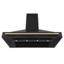 48"Black Stainless Steel Range Hood with Polished Polished Gold Handle view 5