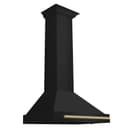 ZLINE Autograph Edition 30 in. Black Stainless Steel Wall Mount Range Hood With Champagne Bronze Handle (BSKB4Z-30-CB) view 1