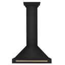 ZLINE Autograph Edition 30 in. Black Stainless Steel Wall Mount Range Hood With Champagne Bronze Handle (BSKB4Z-30-CB) view 2