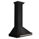 ZLINE Autograph Edition 30 in. Black Stainless Steel Wall Mount Range Hood With Polished Gold Handle (BSKB4Z-30-G) view 3