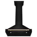 ZLINE Autograph Edition 30 in. Black Stainless Steel Wall Mount Range Hood With Polished Gold Handle (BSKB4Z-30-G) view 4