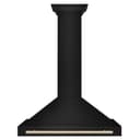 Autograph Edition 36 in. Black Stainless Steel Wall Mount Range Hood With Polished Gold Handle view 2