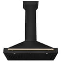 Autograph Edition 36 in. Black Stainless Steel Wall Mount Range Hood With Polished Gold Handle view 4
